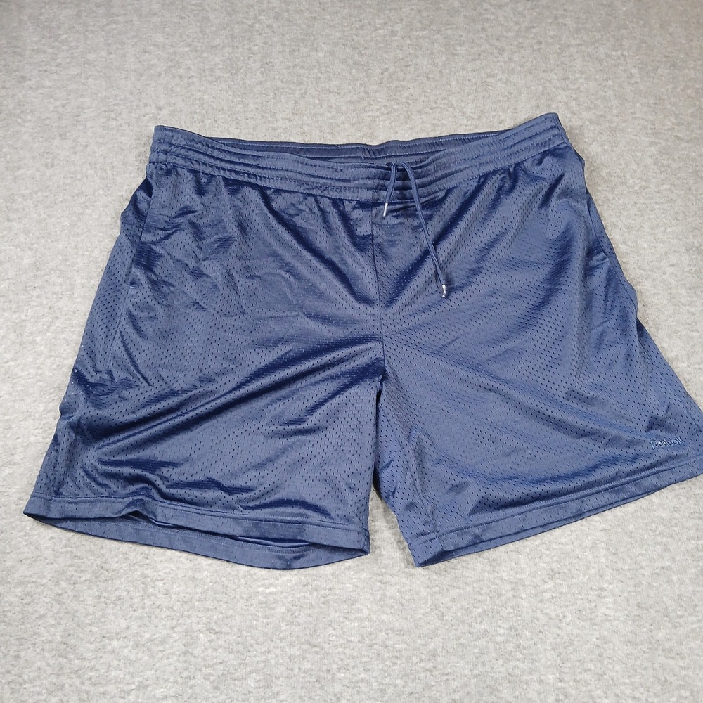 Reebok Mesh Athletic Shorts Mens XL Navy Blue Drawstring Gym Basketball RN104141